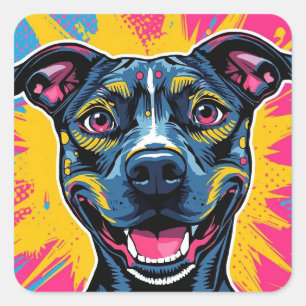 Pop Art Smile – The Power of a Happy Dog Square Sticker