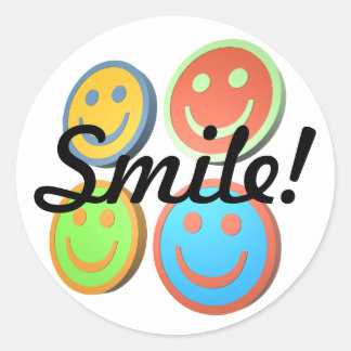 Pop art smiling faces stickers
