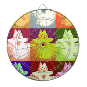 Pop Art Snow Kitty Dartboard