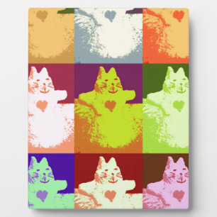 Pop Art Snow Kitty Plaque