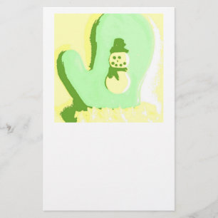 Pop Art Snowman Mitten Stationery