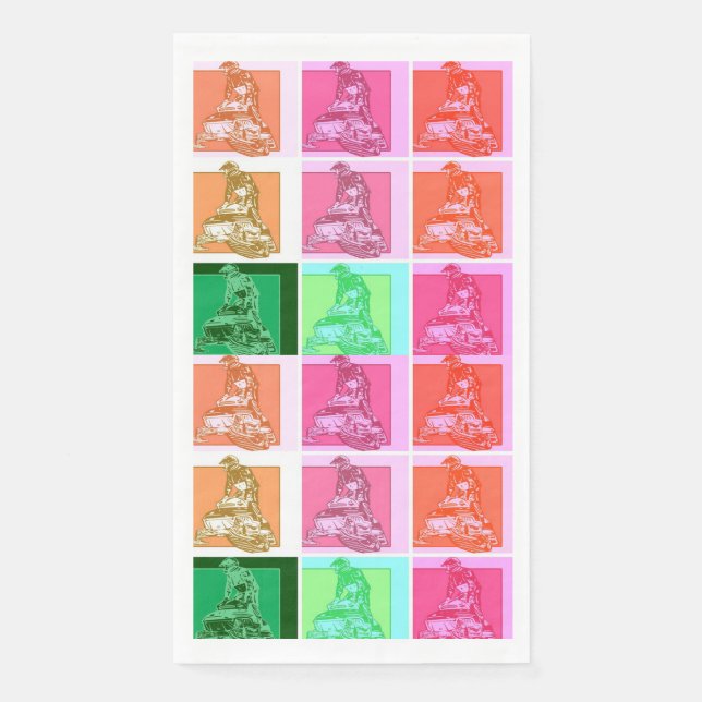 Pop Art Snowmobiler Napkin (Front)