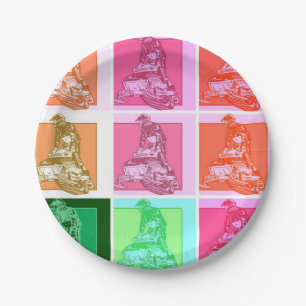 Pop Art Snowmobiler Paper Plate