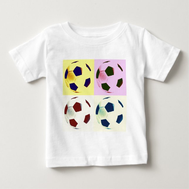 Pop Art Soccer Balls Baby T-Shirt (Front)