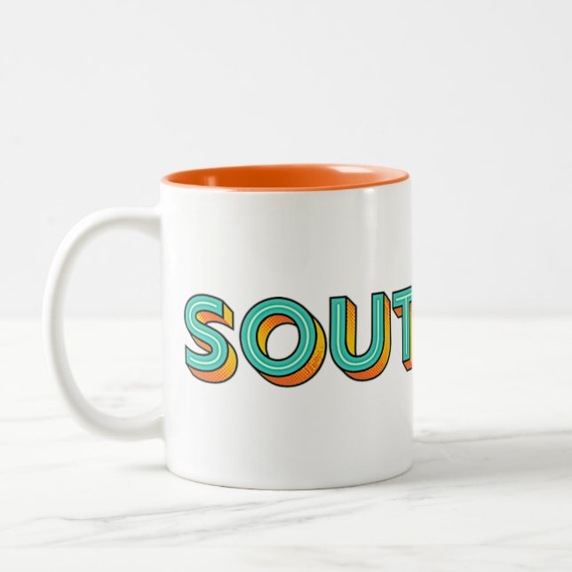 Pop Art Southpaw Lefthanders Two-Tone Coffee Mug (Left)
