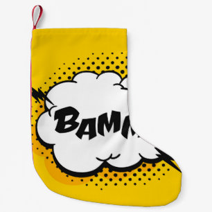 Pop art speech bubble drawing with text. Cartoon s Small Christmas Stocking