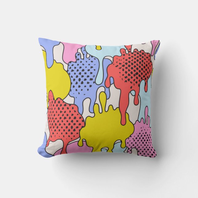 Pop Art Splatter: Comic Drama Cushion (Front)
