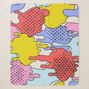 Pop Art Splatter: Comic Drama Sherpa Blanket