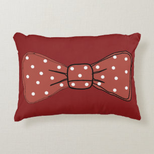 Pop Art Spotty Red Bow Tie Decorative Cushion
