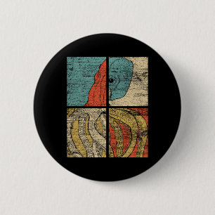 Pop Art Squid Octopus  6 Cm Round Badge