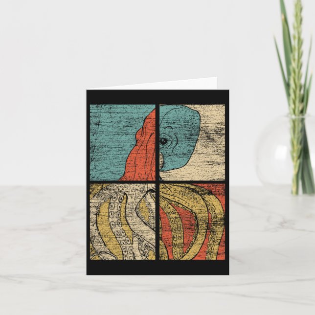 Pop Art Squid Octopus  Card (Front)