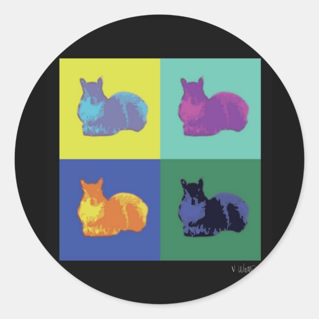 Pop Art Squirrel Stickers (Front)