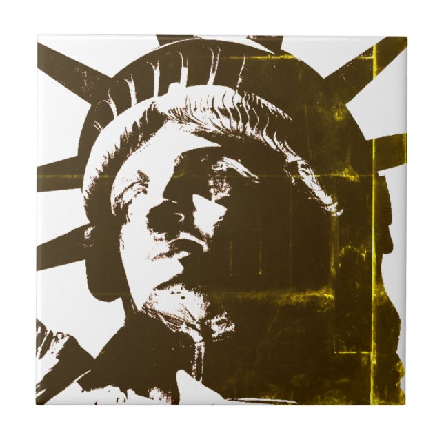 Pop Art Statue of Liberty Ceramic Tile (Front)