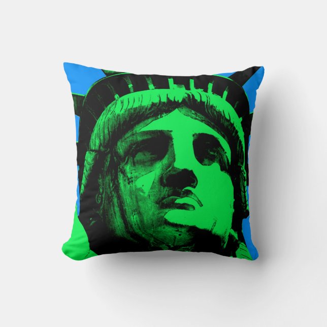Pop Art Statue of Liberty Cushion (Front)