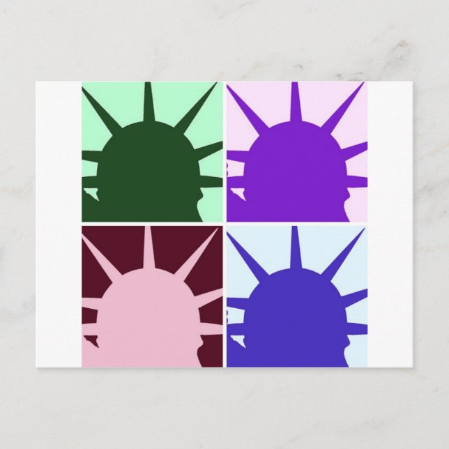 Pop Art Statue of Liberty Postcard (Front)