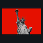 Pop Art Statue of Liberty Red Greyscale New York Poster<br><div class="desc">New York City Monuments Artworks - Indepent United States of America National Symbol Buildings</div>