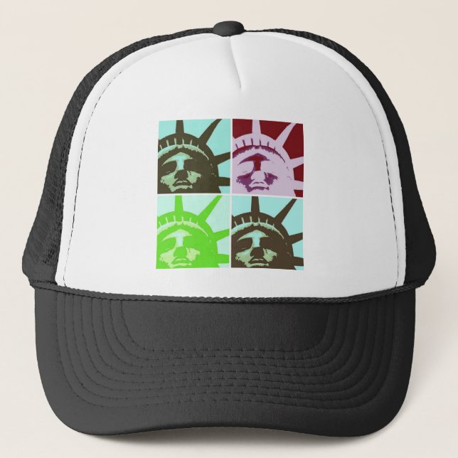 Pop Art Statue of Liberty Trucker Hat (Front)