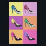 Pop Art Stiletto Pumps / Shoes / Heels Faux Canvas Print<br><div class="desc">Faux wrapped canvas in a "Glorification of the Stiletto": Pop art rendering of the beloved stiletto pump</div>