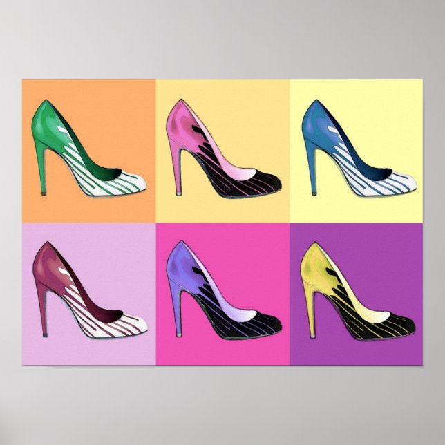 Pop Art Stiletto Pumps / Shoes / High Heels Poster (Front)