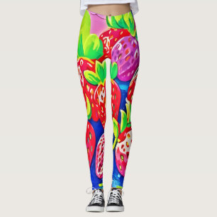 Pop Art Strawberries Leggings