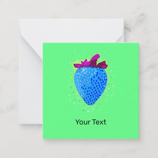 Pop Art Strawberry Blue Card (Front)