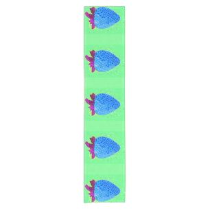 Pop Art Strawberry Blue Short Table Runner