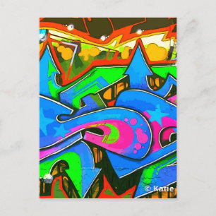 Pop Art Street Graffiti Wall Design #1 Postcard