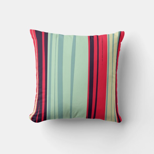 Pop Art Striped Abstract acrylic painting Cushion (Front)