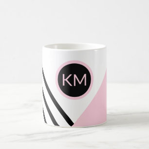 Pop Art Stripes and Colour Block with Your Monogra Coffee Mug