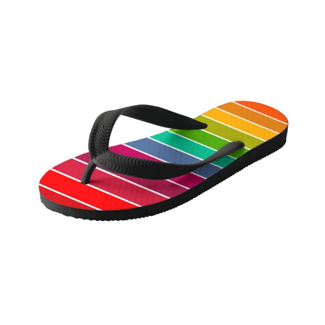 Pop Art Stripes Kid's Thongs (Angled)