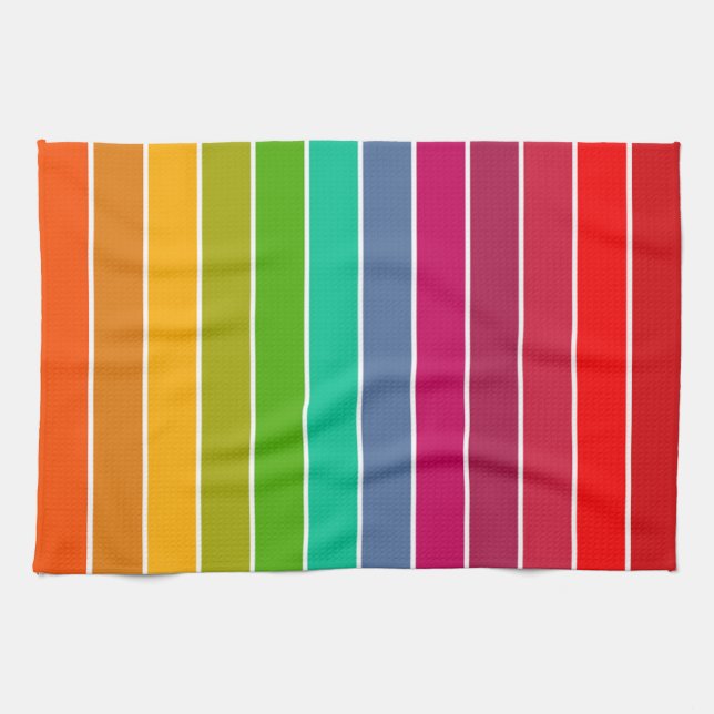 Pop Art Stripes Tea Towel (Horizontal)