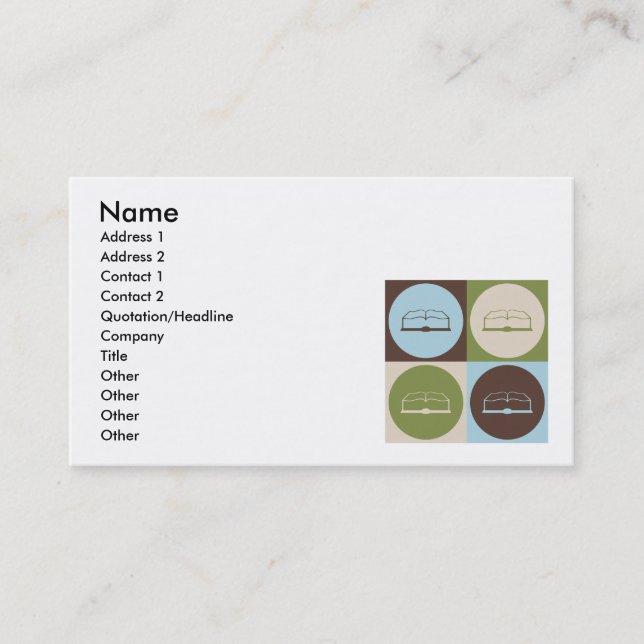 Pop Art Studying Business Card (Front)