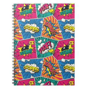 Pop Art Style - Colourful Retro Comic Explosions Notebook