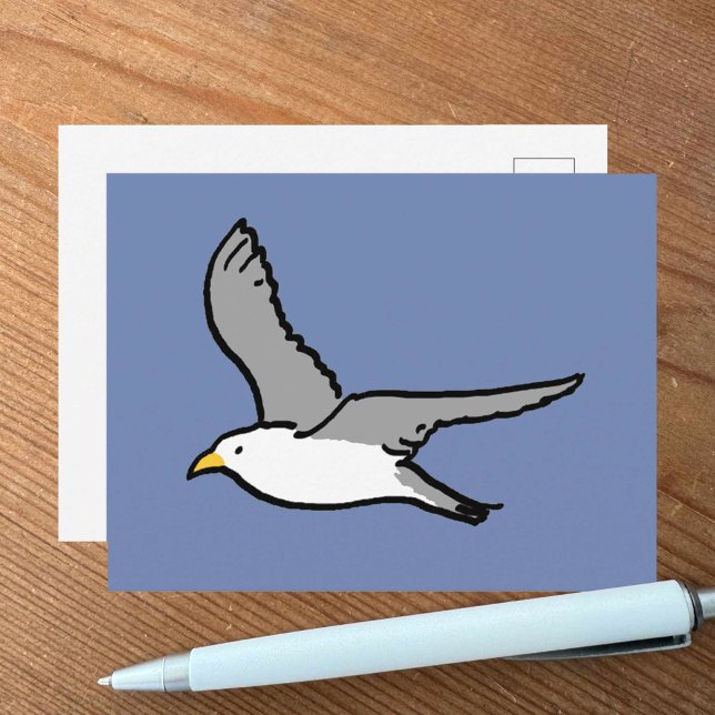 Pop-Art Style Flying Seagull Postcard (Creator Uploaded)