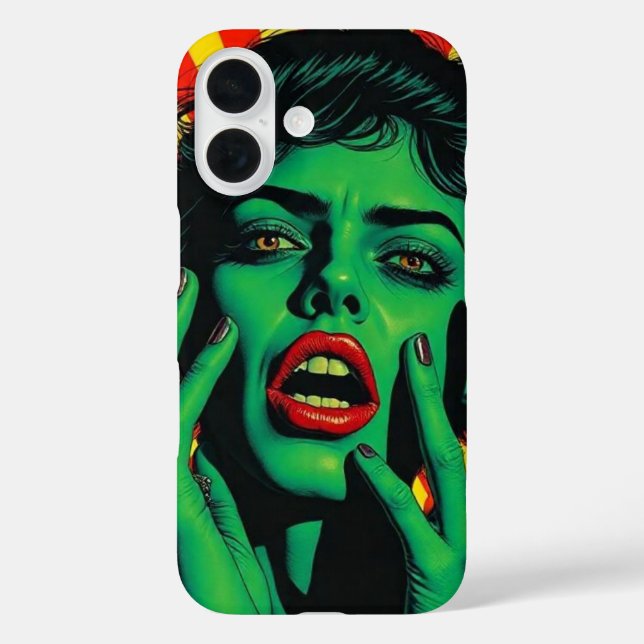 Pop art style green woman. Case-Mate iPhone case (Back)
