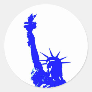 Pop Art Style Statue of Liberty Classic Round Sticker