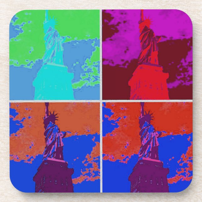 Pop Art Style Statue of Liberty Coaster (Front)