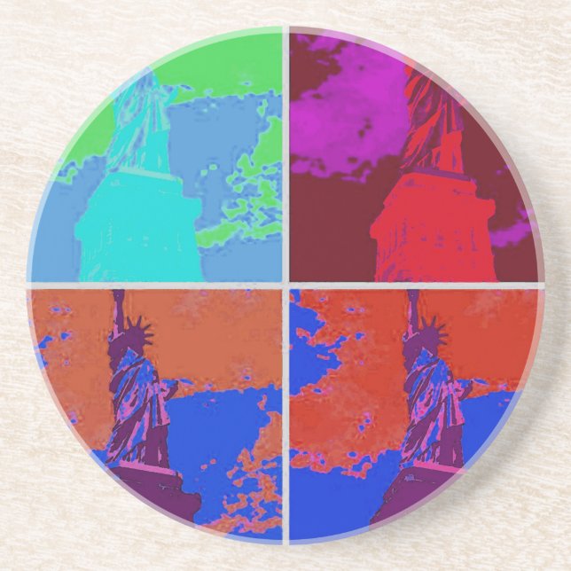 Pop Art Style Statue of Liberty Coaster (Front)