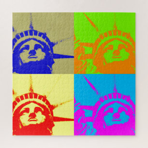 Pop Art Style Statue of Liberty Jigsaw Puzzle