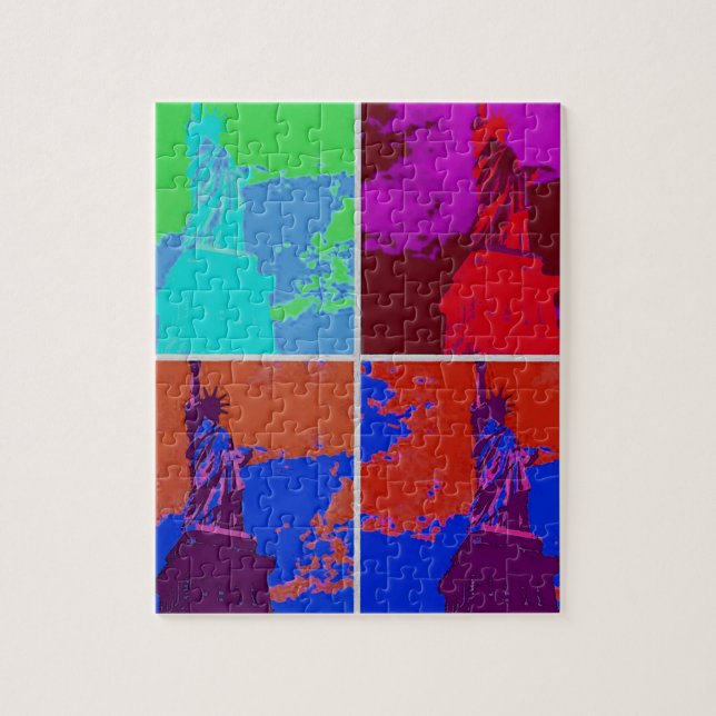 Pop Art Style Statue of Liberty Jigsaw Puzzle (Vertical)
