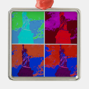 Pop Art Style Statue of Liberty Metal Ornament