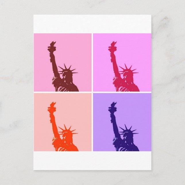 Pop Art Style Statue of Liberty Postcard (Front)