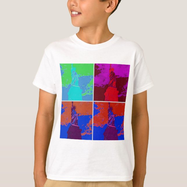 Pop Art Style Statue of Liberty T-Shirt (Front)