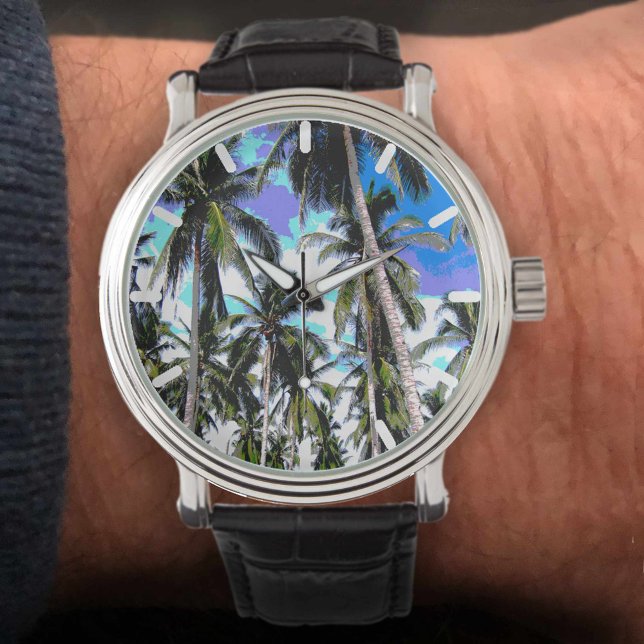 Pop Art Style Tropical Palm Trees Watch (Creator Uploaded)