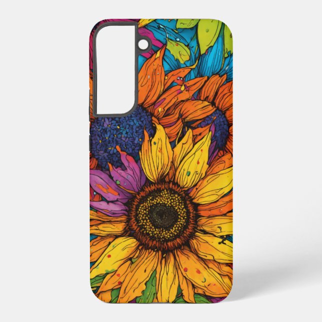Pop Art Sunflower Splash Samsung Galaxy S22+ Case (Back)