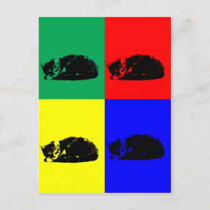 Pop Art Tabby Cat Postcard