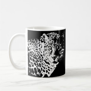 Pop Art Template Custom Leopard Face Animals Coffee Mug