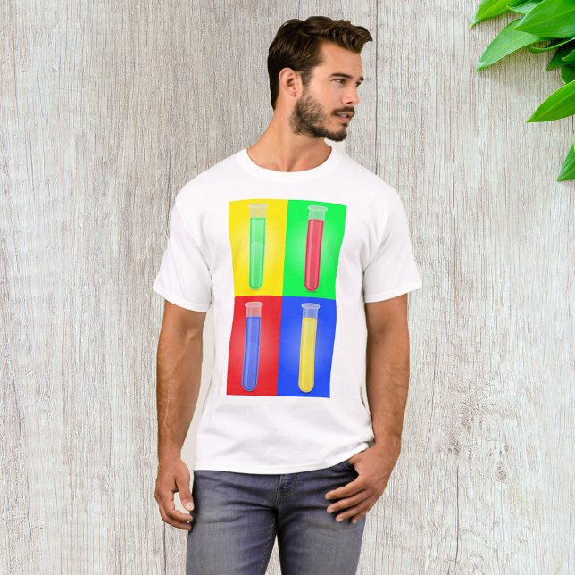 Pop Art Test Tubes Science Chemistry Laboratory T-Shirt (Creator Uploaded)