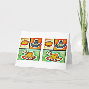 Pop Art Thanksgiving Dinner Holiday Card