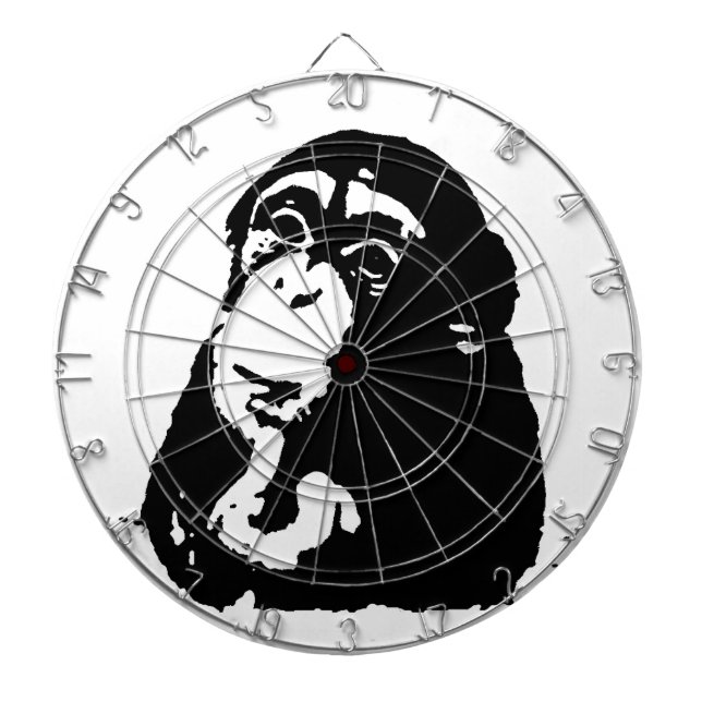 Pop Art Thinking Chimpanzee Dartboard (Front)